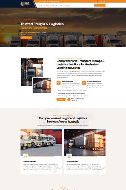 Inaya Freight Logistics Website Solution